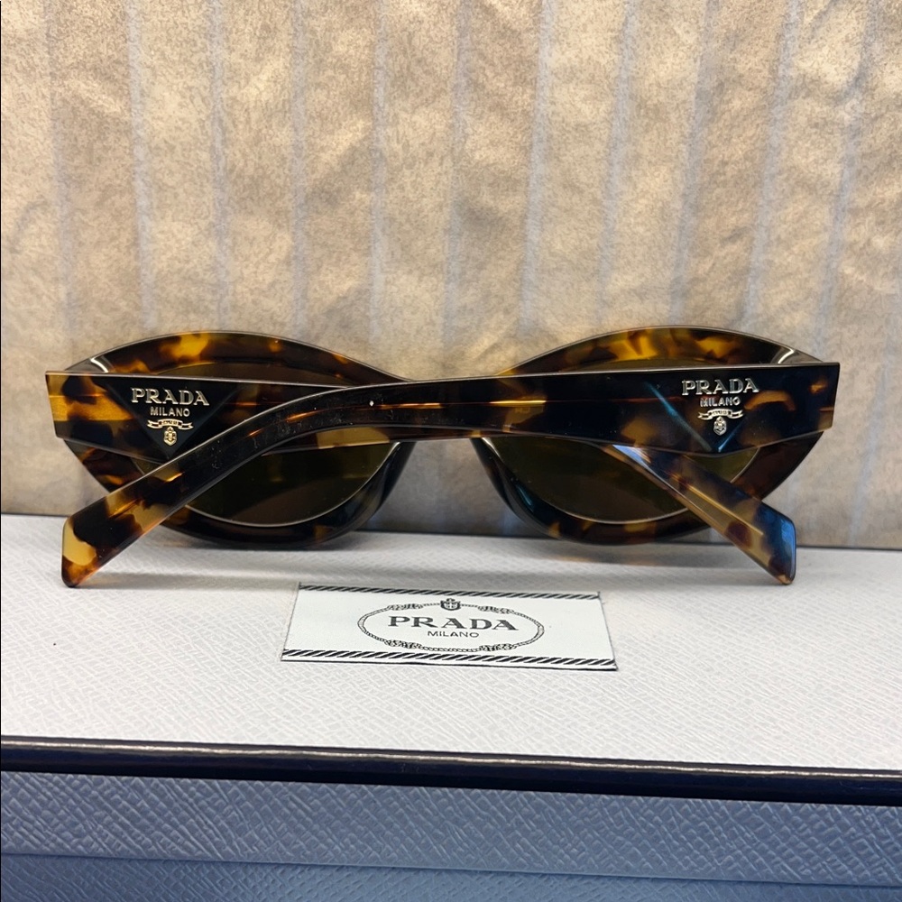 Prada Symbole Sunglasses - Honey Tortoiseshell with Loden Green Lenses - Picture 4 of 7